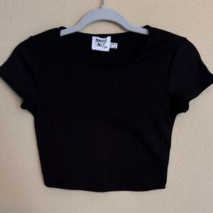 Princess Polly Ribbed Black Top